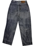 TRUSSARDI JEANS PANTALONE VINTAGE IN PELLE CON LOGO GRIGIO DA DONNA XS