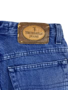 TRUSSARDI JEANS ΠΑΝΤΕΛΟΝΙ VINTAGE ΔΕΡΜΑΤΙΝΟ ΛΟΓΟΤΥΠΟ ΜΠΛΕ ΓΥΝΑΙΚΕΙΟ XS
