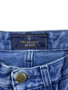 TRUSSARDI JEANS ΠΑΝΤΕΛΟΝΙ VINTAGE ΔΕΡΜΑΤΙΝΟ ΛΟΓΟΤΥΠΟ ΜΠΛΕ ΓΥΝΑΙΚΕΙΟ XS