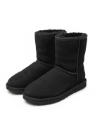 UGG SHEEPSKIN BOOTS MINIMAL BLACK WOMEN PRE OWNED EU 40