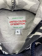 United Colors of Benetton Hoodie Short Sleeve Vintage Μπλε Unisex L