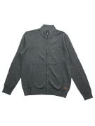 UNIVERSITY CLUB Πλεκτή Ζακέτα Full Zip Casual Με Λογότυπο Γκρι Ανδρική XL