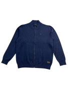 University Club Men’s Knit Zip-Up Cardigan Blue Size L