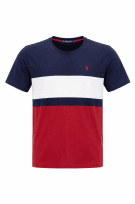 US POLO ASSN T SHIRT GRAPHIC COLOR BLOCK NAVY RED UOMO PRE OWNED M