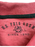 U.S. POLO ASSN. Polo Shirt Casual Striped Logo Pink Men’s L
