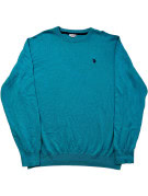 US POLO ASSN MAGLIONE GIROCOLLO MINIMAL TURCHESE UOMO PRE OWNED XL