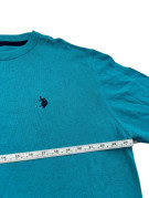 US POLO ASSN MAGLIONE GIROCOLLO MINIMAL TURCHESE UOMO PRE OWNED XL