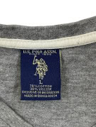 US POLO ASSN T SHIRT SCOLLO V MINIMAL GRIGIA UOMO PRE OWNED L
