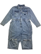 VANS Denim Ολόσωμη Φόρμα Vintage Λογότυπο Acid Wash Μπλε Unisex 2XL