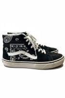 VANS HIGH TOP SNEAKERS SKATE GRAPHIC ΜΑΥΡΟ ΛΕΥΚΟ UNISEX PRE OWNED EU 38