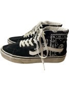 VANS HIGH TOP SNEAKERS SKATE GRAPHIC ΜΑΥΡΟ ΛΕΥΚΟ UNISEX PRE OWNED EU 38
