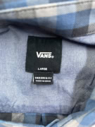 VANS ΠΟΥΚΑΜΙΣΟ ΚΑΡΟ TAILORED FIT LOGO ΜΠΛΕ/ΓΚΡΙ ΑΝΔΡΙΚΟ L