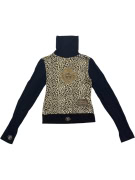Versace Jeans Couture Turtleneck Top Animal Print Logo Multicolor Women XS/S