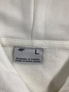 VINTAGE 4F GIACCA FELPA CON CAPPUCCIO NEVER MIND BIANCO UOMO L/XL