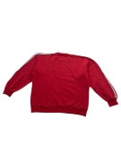 FELPA ADIDAS VINTAGE A RIGHE CON LOGO RICAMATO ROSSO DA DONNA XL