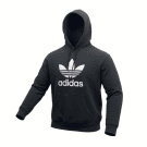 VINTAGE ADIDAS HOODIE ΜΕ ΜΕΓΑΛΟ ΛΟΓΟΤΥΠΟ TREFOIL ΜΑΥΡΟ ΓΥΝΑΙΚΕΙΟ XS/S