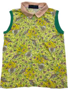 Vintage Best Company Αμάνικο Polo Shirt Πολύχρωμο Floral Pattern Γυναικείο M
