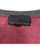 VINTAGE CALVIN KLEIN JEANS KNITTED SWEATER V NECK BURGUNDY MEN'S S
