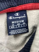 VINTAGE CHAMPION HOODIE WITH EMBROIDERED LOGO GREY MEN'S M