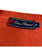 VINTAGE CONTE OF FLORENCE ΠΛΕΚΤΟ ΠΟΥΛΟΒΕΡ V-NECK ΠΟΡΤΟΚΑΛΙ ΑΝΔΡΙΚΟ M