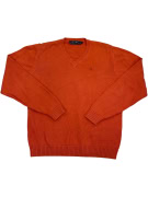 VINTAGE CONTE OF FLORENCE ΠΛΕΚΤΟ ΠΟΥΛΟΒΕΡ V-NECK ΠΟΡΤΟΚΑΛΙ ΑΝΔΡΙΚΟ M