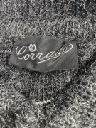 VINTAGE CORRADO KNITTED CARDIGAN WITH COLLAR PATTERNED GREY/BEIGE WOMEN'S S