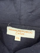 VINTAGE DENIM REPUBLIC CURVE HOODIE MALIBU USA BLUE WOMEN'S XΧL/3XL