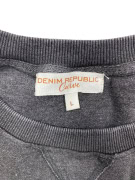 VINTAGE DENIM REPUBLIC CREWNECK SWEATSHIRT RETRO STYLE ANTHRACITE WOMEN'S L