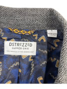 VINTAGE DSTREZZED HERRINGBONE BLAZER GREY MEN'S L