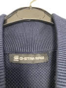 VINTAGE G-STAR RAW ΠΛΕΚΤΗ ΜΠΛΟΥΖΑ ΜΕ ΦΕΡΜΟΥΑΡ ΣΤΟΝ ΛΑΙΜΟ ΜΠΛΕ ΑΝΔΡΙΚΗ XL XXL