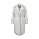 VINTAGE FAUX FUR WOMEN'S MIDI COAT IN WHITE M/L