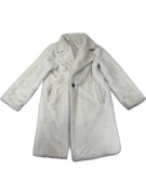 VINTAGE FAUX FUR WOMEN'S MIDI COAT IN WHITE M/L