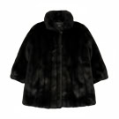 VINTAGE pelliccia da donna corta nera XL/XXL