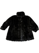 VINTAGE pelliccia da donna corta nera XL/XXL
