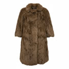 VINTAGE WOMEN'S FUR COAT TREFFMODELLE LONG BROWN L/XL