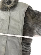 GIACCA DONNA VINTAGE IN PELLICCIA/PELLE GRIGIO/MARRONE L/XL