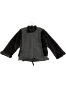 GIACCA DONNA VINTAGE IN PELLICCIA/PELLE GRIGIO/MARRONE L/XL