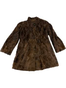 VINTAGE WOMEN'S FUR COAT BROWN M/L
