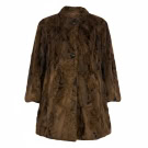 VINTAGE WOMEN'S FUR COAT BROWN M/L