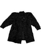 VINTAGE WOMEN'S FUR COAT BLACK L/XL