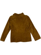 VINTAGE WOMEN'S SUEDE BLAZER WITH STITCH DETAILS IN TAN COLOR M/L