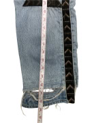 JEANS DONNA VINTAGE LEVI\'S IN DENIM CUSTOM DIPINTI XS