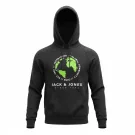 VINTAGE JACK & JONES CORE HOODIE ΜΕ GLOBAL COMMUNITY PRINT ΜΑΥΡΟ ΑΝΔΡΙΚΟ L