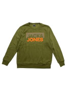 VINTAGE JACK & JONES FELPA CON STAMPA LOGO VERDE OLIVA DA UOMO L