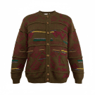 VINTAGE JOHN TAILOR KNIT CARDIGAN WITH GEOMETRIC PATTERNS MULTICOLOR MEN S L XL