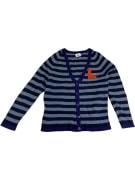LACOSTE VINTAGE cardigan lavorato a maglia a righe blu da donna XS