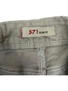 VINTAGE LEVI'S 571 SLIM FIT JEAN TROUSERS BEIGE/GREY S
