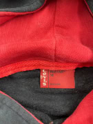 VINTAGE LEVI\'S FELPA CON CAPPUCCIO LOGO NERA DA UOMO S/M