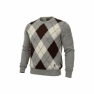 MAGLIONE LAVORATO A MAGLIA VINTAGE LOTTO CON ROMBI GRIGIO DA UOMO S