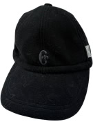 VINTAGE WOOL BLEND CAP WITH EMBROIDERED LOGO BLACK UNISEX ONE SIZE